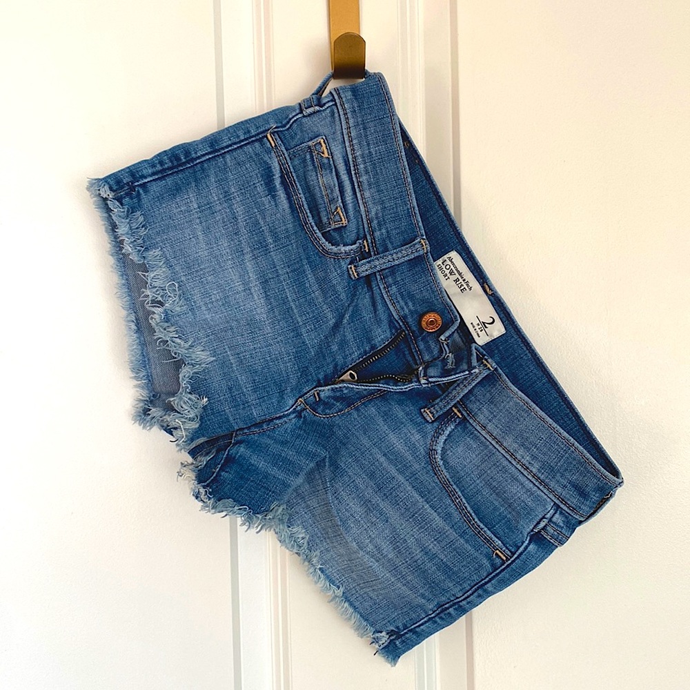 Abercrombie & Fitch medium wash low rise jean shorts